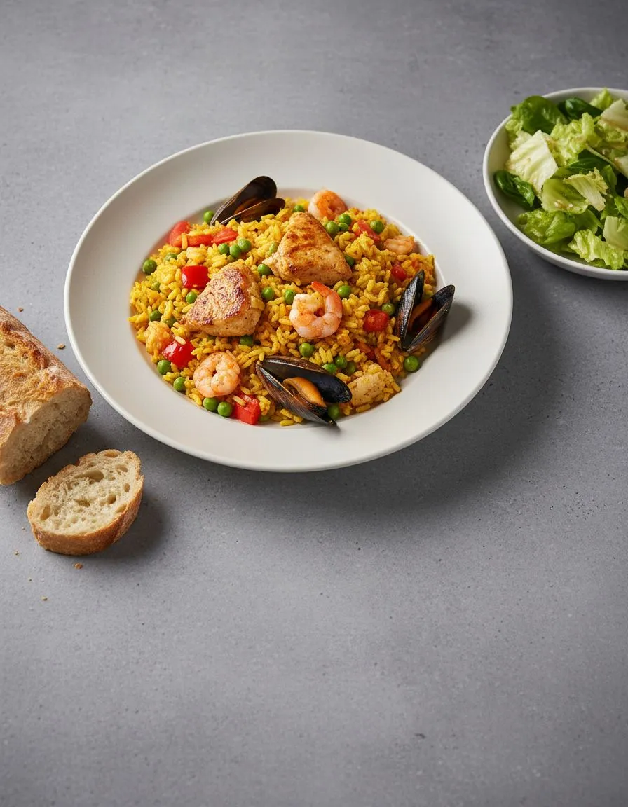 Rezept: Blitz-Paella mit Hähnchen und Meeresfrüchten by NastyTasty Delights