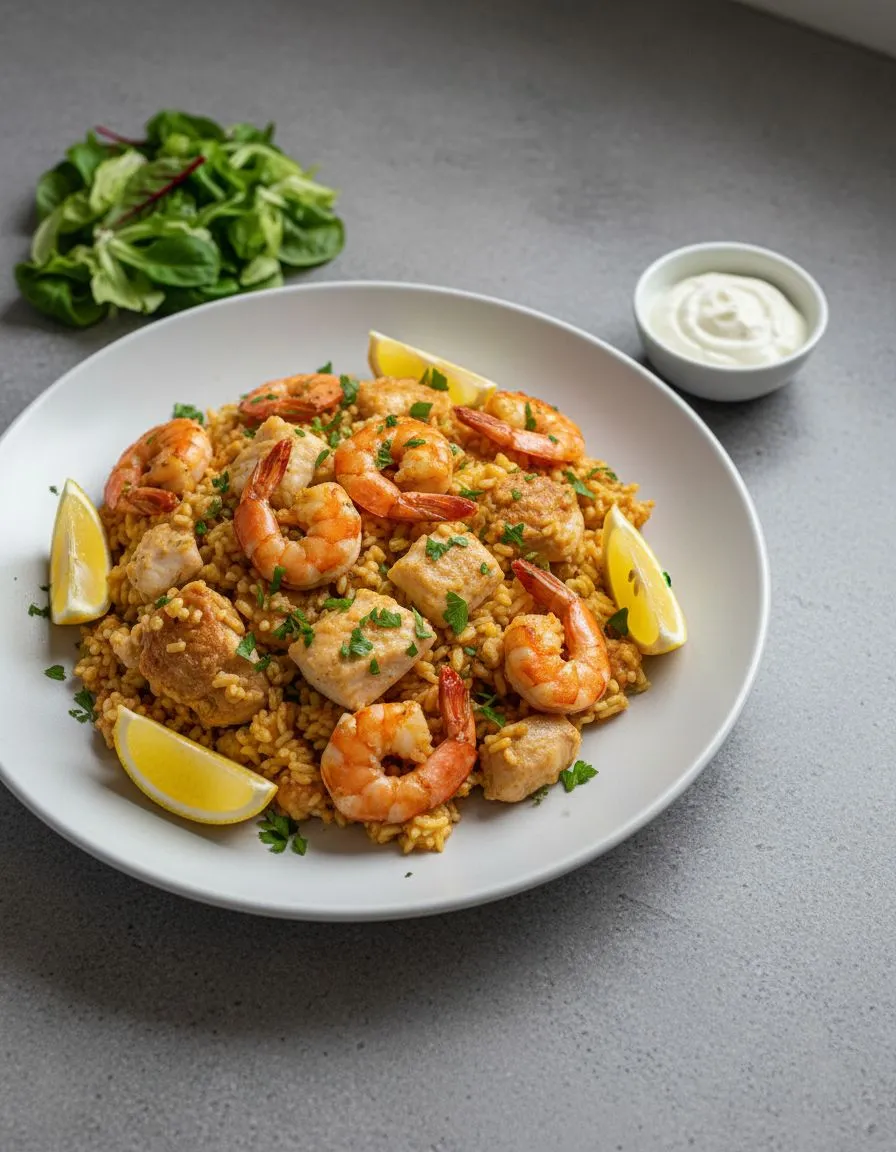Rezept: Saftige Meeresfrüchte-Hähnchen-Paella by NastyTasty Delights